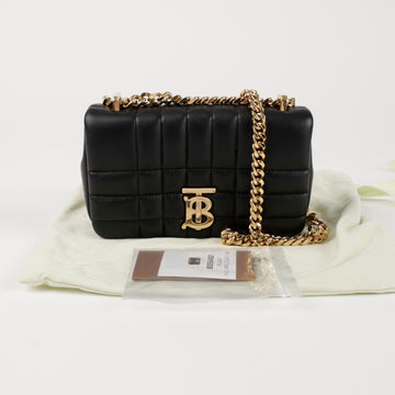 Burberry Mini Quilted Leather Rolla Bag Black 156730878