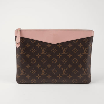 LOUIS VUITTON Täglicher Monogramm Canvas Pouch Rosa Puder 157116063