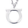 Salvatore Ferragamo Gancini Earrings & Necklace Set 76-0119, 76-0133 SILVER 157204034 [P]