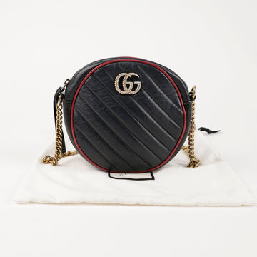 GUCCI Mini Rundum-Crossbody Tasche schwarz rot 157116221