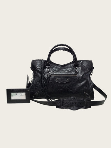 BALENCIAGA Schwarze Arena Lammleder Le City Tasche Medium 157204239