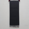 GUCCI ウールカシミヤGGフリンジスカーフ(ブラック・ライトグレー) 35 x 196cm 157204788 [P]