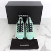 CHANEL Mixed Fiber Gold-tone Sneakers Mint 37.5 (245) 157204998 [P]