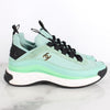 CHANEL Mixed Fiber Gold-tone Sneakers Mint 37.5 (245) 157204998 [P]