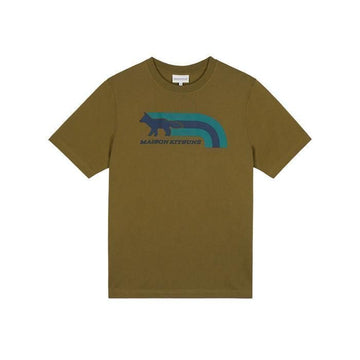 MAISON KITSUNE フラッシュフォックスコンフォート半袖Tシャツ グリーンカーキ 00113KJ0118-P358 76594246