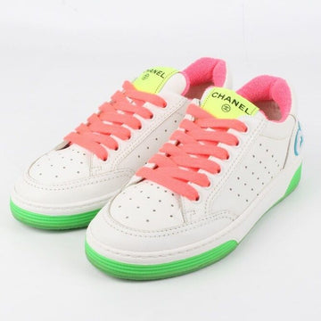 CHANEL White Logo Sneakers Multi-Color 35(220) 157205134