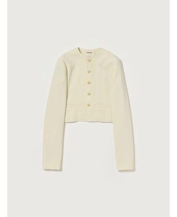 Auralee High Density Wool Twill Short Jacket Ivory 152202060
