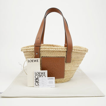 Loewe Anagram Logo Raffia Basket Small Tote Bag 156930008