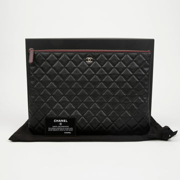 CHANEL Classic Large Caviar Clutch Black with Gold Hardware 156930009