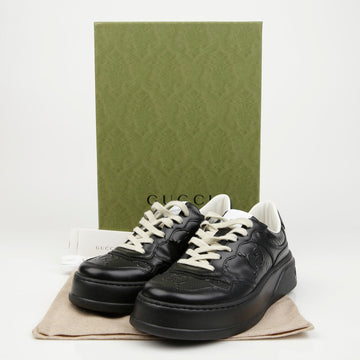 GUCCI Gestepptes schwarzes Leder Herren Sneakers 156933500