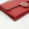 Gucci Interlocking G Mini Leather Wallet Chain Bag Red 156977692 [P]