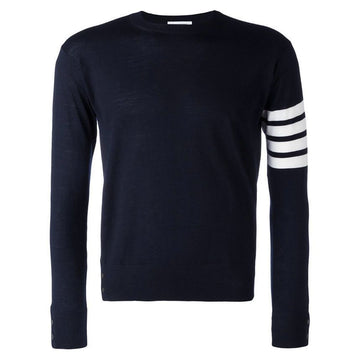 THOM BROWNE 24SS Klassischer Wollstrickpullover Navy 00014 415 92552390