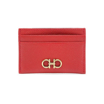 Salvatore Ferragamo Double Gancini Card Holder Red 22-0007 0746668 152303303