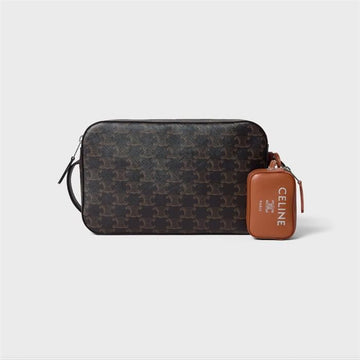 CELINE Messenger Bag mit charmanten Anhängern - Triomphe Canvas aus weichem Lammleder L10594K28 GNQ0 157211737 [P]