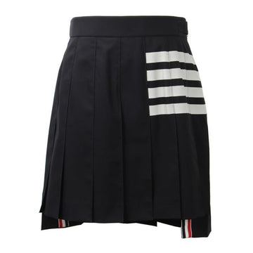 THOM BROWNE Unifarbene gewebte 4-Falten Minirock 157221794