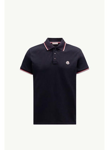 Moncler Logo Patch Cotton Pique Polo Shirt 152205712