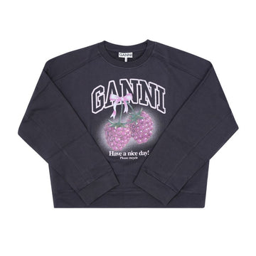 Ganni Isolated Raspberry Logo Women's Sweatshirt 157225013