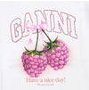 Ganni Heavy Cotton Raspberry Rhinestone Logo Women's T-Shirt 157225022 [P]