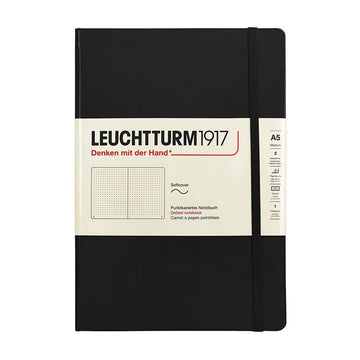 LEUCHURM ソフトカバー ミディウム A5 ブラック、ドットノート 157225074