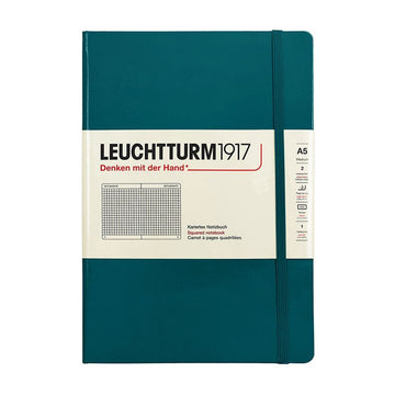 LEUCHURM Hardcover Medium A5 Pacific Green, Graph Paper Notebook 157225082