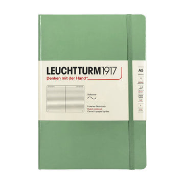 LEUCHURM Soft Cover Medium A5 Sage Wirebound Notebook 157225096