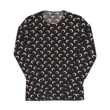 Marine Serre Logo All Over Second Skin Long Sleeve T-Shirt 157225124