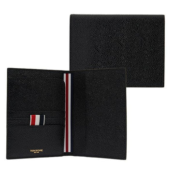 THOM BROWNE Pebble Grain Passport Wallet mit drei Streifen 157225615