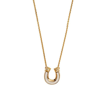 HERMES Halskette, kleines Modell, Damen, gelbgold, creme H500419FC10 157226020
