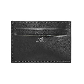 Hermes Citizen Twill Cardholder Men's Wallet Noir H087018CAAA 157226299