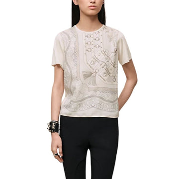 Hermes Short Sleeve Sweater with Floral Print for Women H6E2831DEA540 157226544