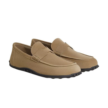 HERMES Lazy Loafer aus Wildleder und Kalbsleder, Beige Sable H252955ZAC9410 157227228