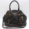 PRADA Schwarze Leder Schultertasche mit goldfarbenem Logo BN1773 157227284 [P]