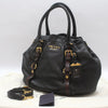 PRADA Schwarze Leder Schultertasche mit goldfarbenem Logo BN1773 157227284 [P]