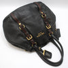 PRADA Schwarze Leder Schultertasche mit goldfarbenem Logo BN1773 157227284 [P]
