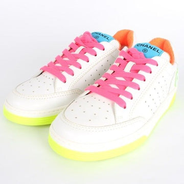 CHANEL White Logo Sneakers Multi-Color 38.5(255) 157227297