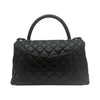 CHANEL Caviar Coco Handle Medium Flap Bag Black A92991 157227421 [P]