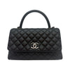 CHANEL Caviar Coco Handle Medium Flap Bag Black A92991 157227421 [P]