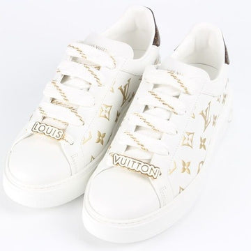 LOUIS VUITTON Monogram Timeout Sneaker Gold Initial 37.5 157227745