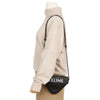 CELINE Logo-Druck Dreieck Leder Umhängetasche Schwarz 156974811 [P]