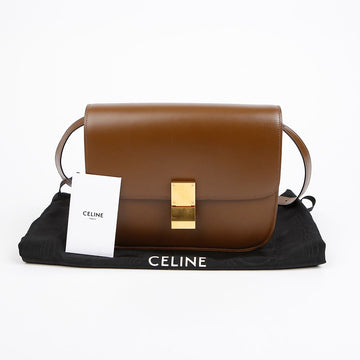 CELINE Klassische Box Medium Schultertasche Kamel 156978569