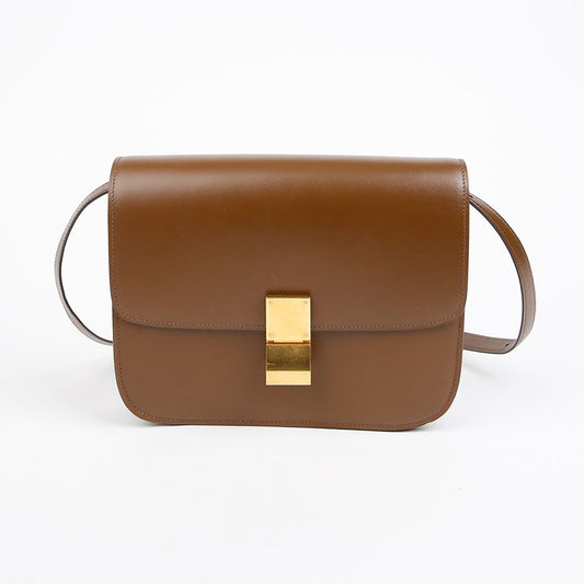 CELINE クラシックボックスミディアムショルダーバッグキャメル 156978569 [P]