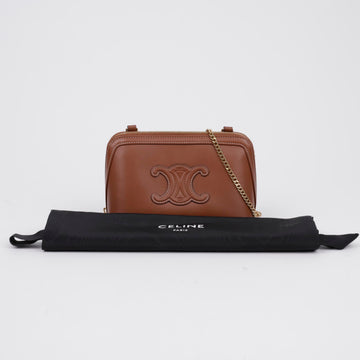 Celine Chain Clutch Mini Crossbody Bag Tan 156690846