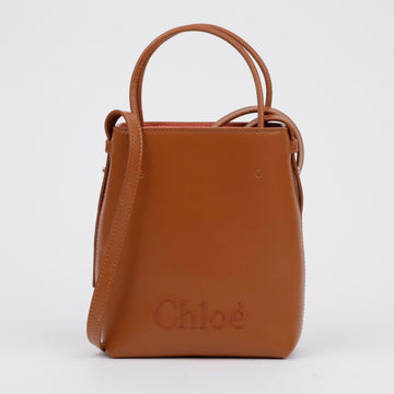 Chloe Logo Embroidered Micro Tote Bag Brown 156720080