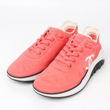 CHANEL Coral Pink Sneakers 37(240) 157228966