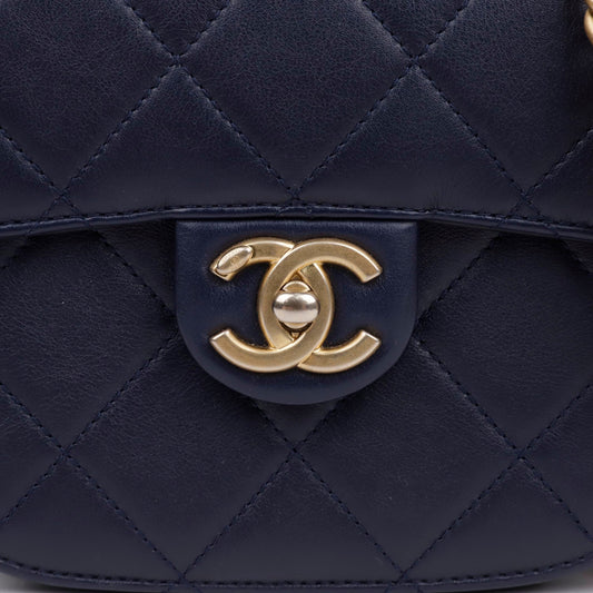 CHANEL Half Moon Mini Chain Shoulder Crossbody Bag 156731022