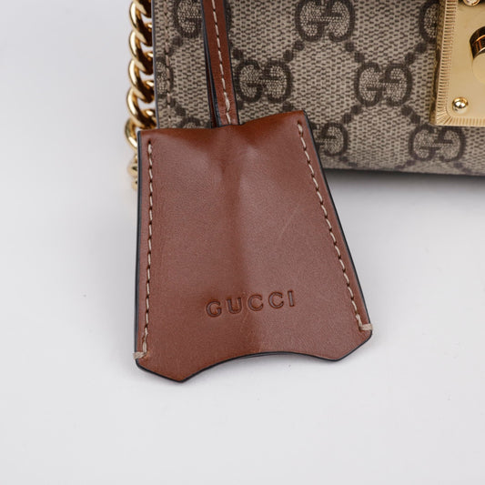 Gucci Supreme Paddle Lock Small Leather Chain Shoulder Bag 156796779