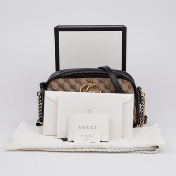 GUCCI Original G Canvas Kleine Schultertasche Beige Ebenholz 157116688