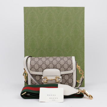 GUCCI ホースビット 1955 ミニショルダーバッグ ホワイト 157147103