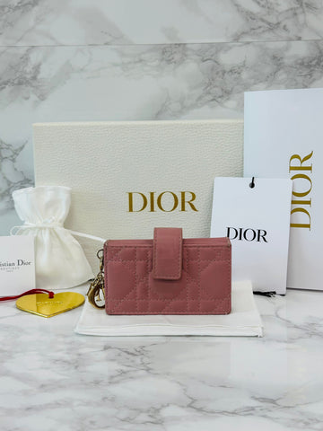DIOR Kartenhalter aus Lammleder in Babyrosa 157230421