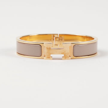 Hermes Click Ash Bracelet Maron Glace Yellow Gold 156720234